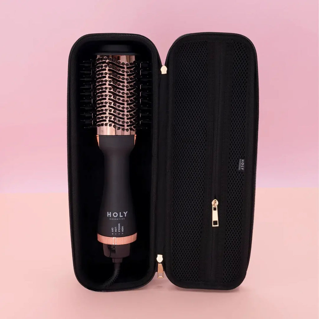 Kit Cepillo Secador Oro Rosa Holy + Estuche Cepillo Secador